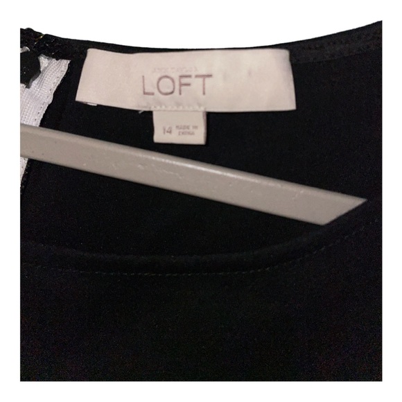 LOFT Black & White Color Block Sleeveless Mini Dress Size 14 - Picture 2 of 3